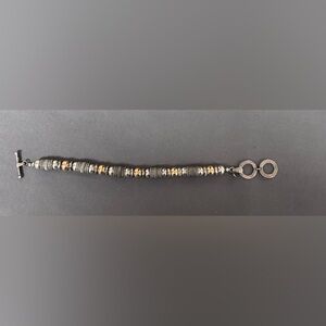Silpada Retired Vintage Sterling Silver 14k Gold Filled Toggle Clasp Bracelet
